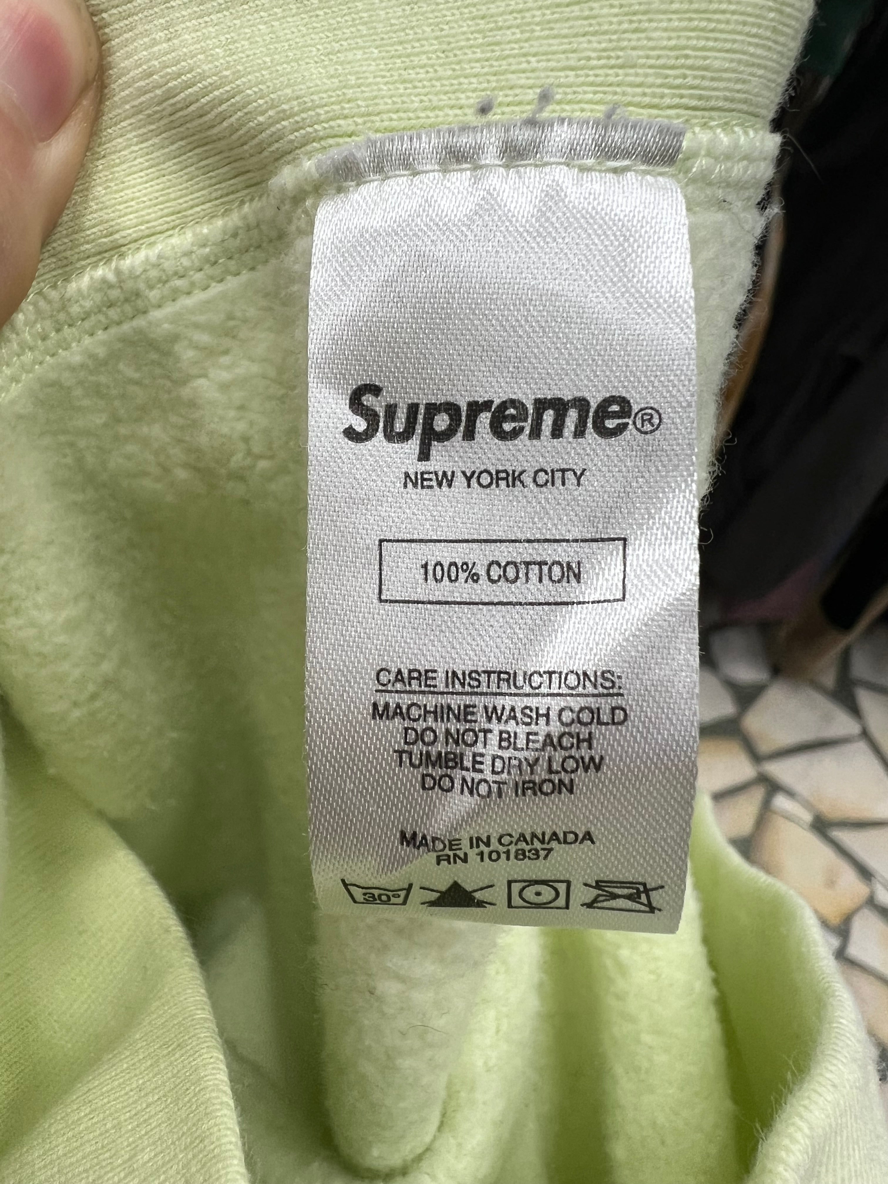 Supreme pale lime hoodie fw17