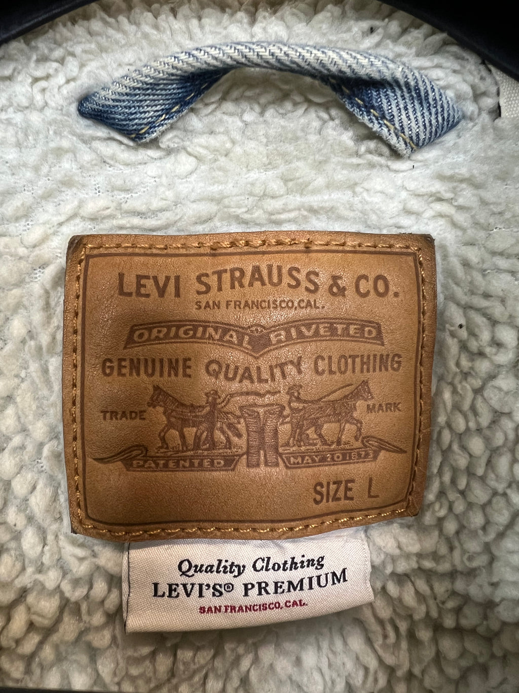 Levi's шерпа дънково ватирано яке