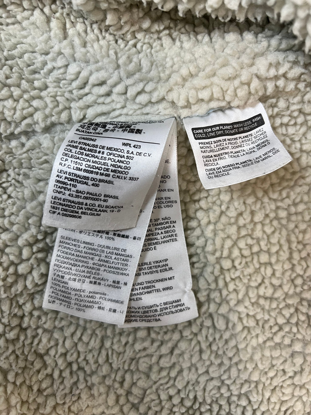 Levi's шерпа дънково ватирано яке