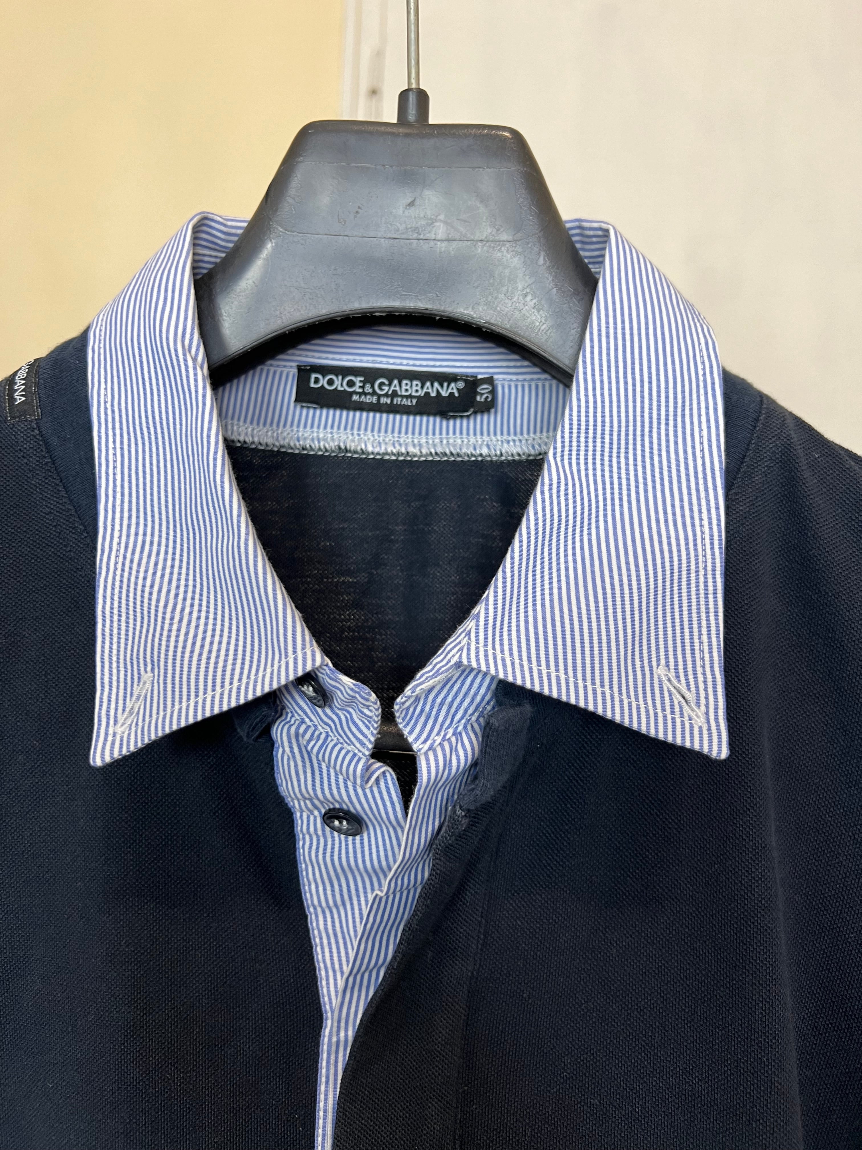 Dolce&Gabanna тъмносиня блуза с яка