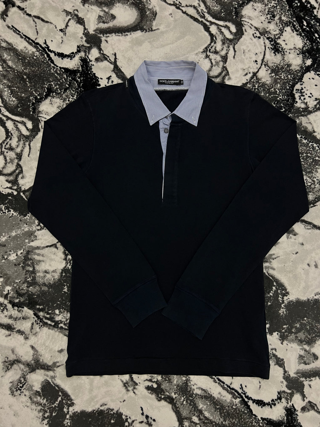 Dolce&Gabanna тъмносиня блуза с яка