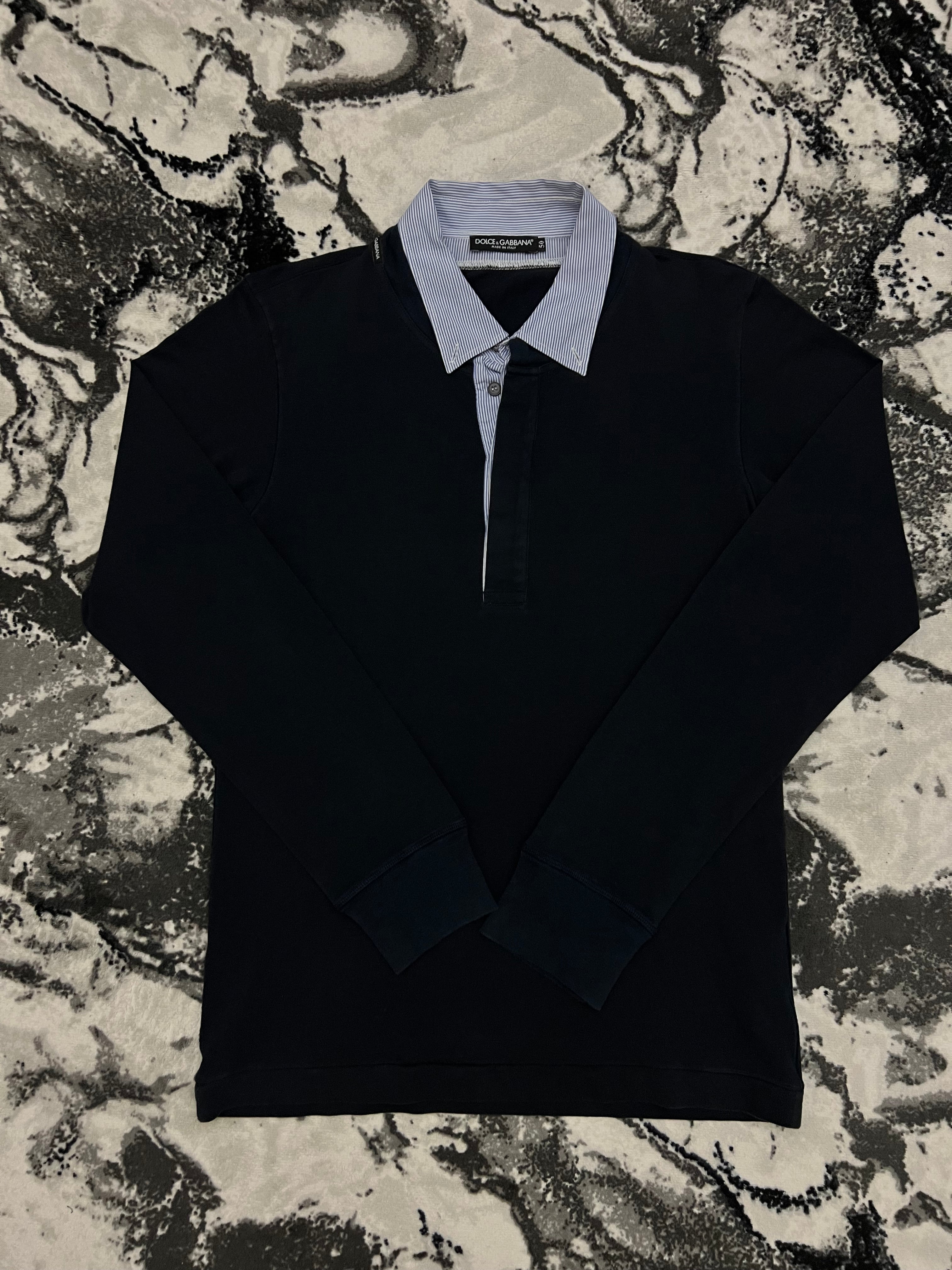 Dolce&Gabanna тъмносиня блуза с яка