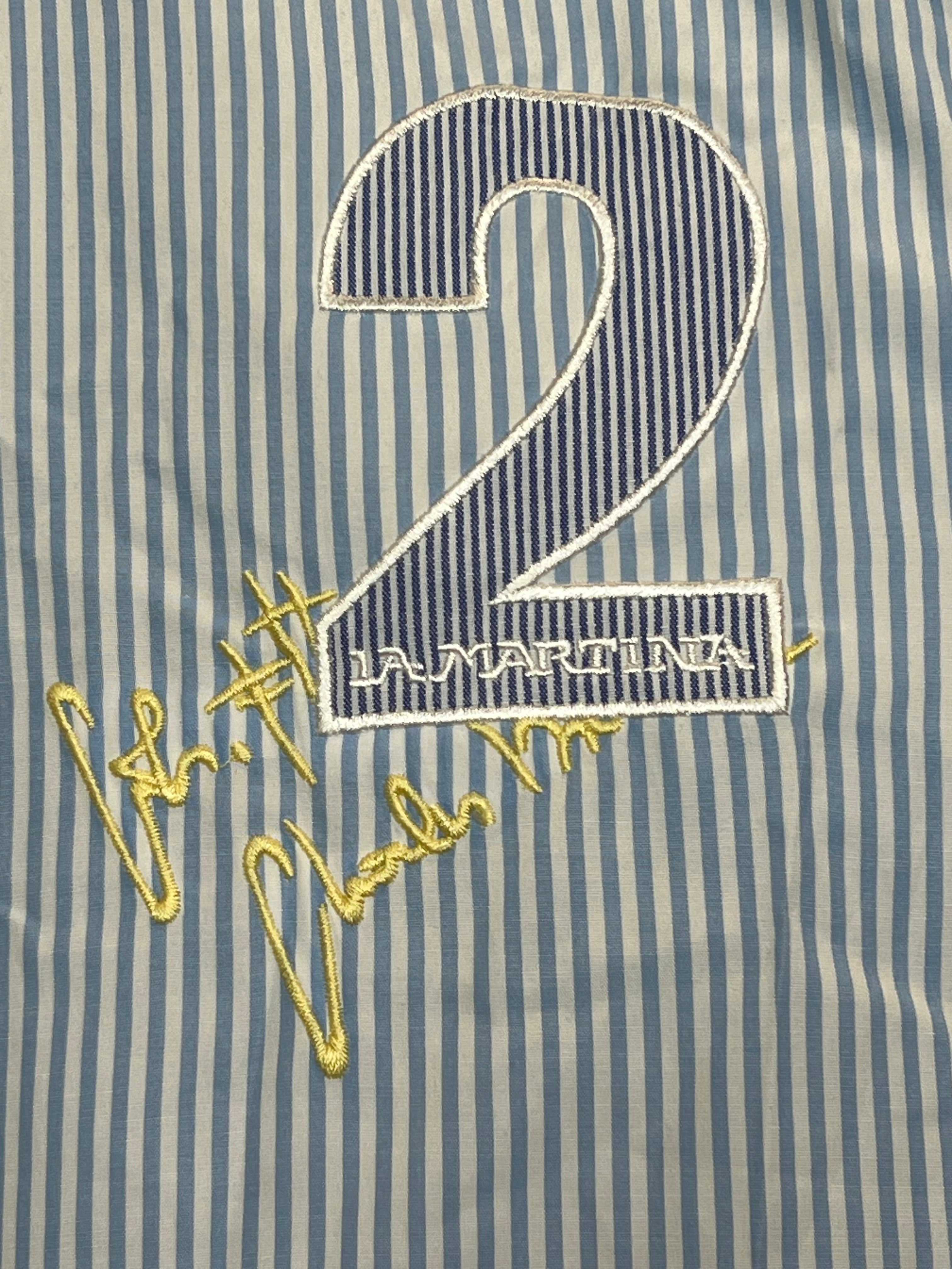 LaMartina светлосиня раирана риза с нашивки