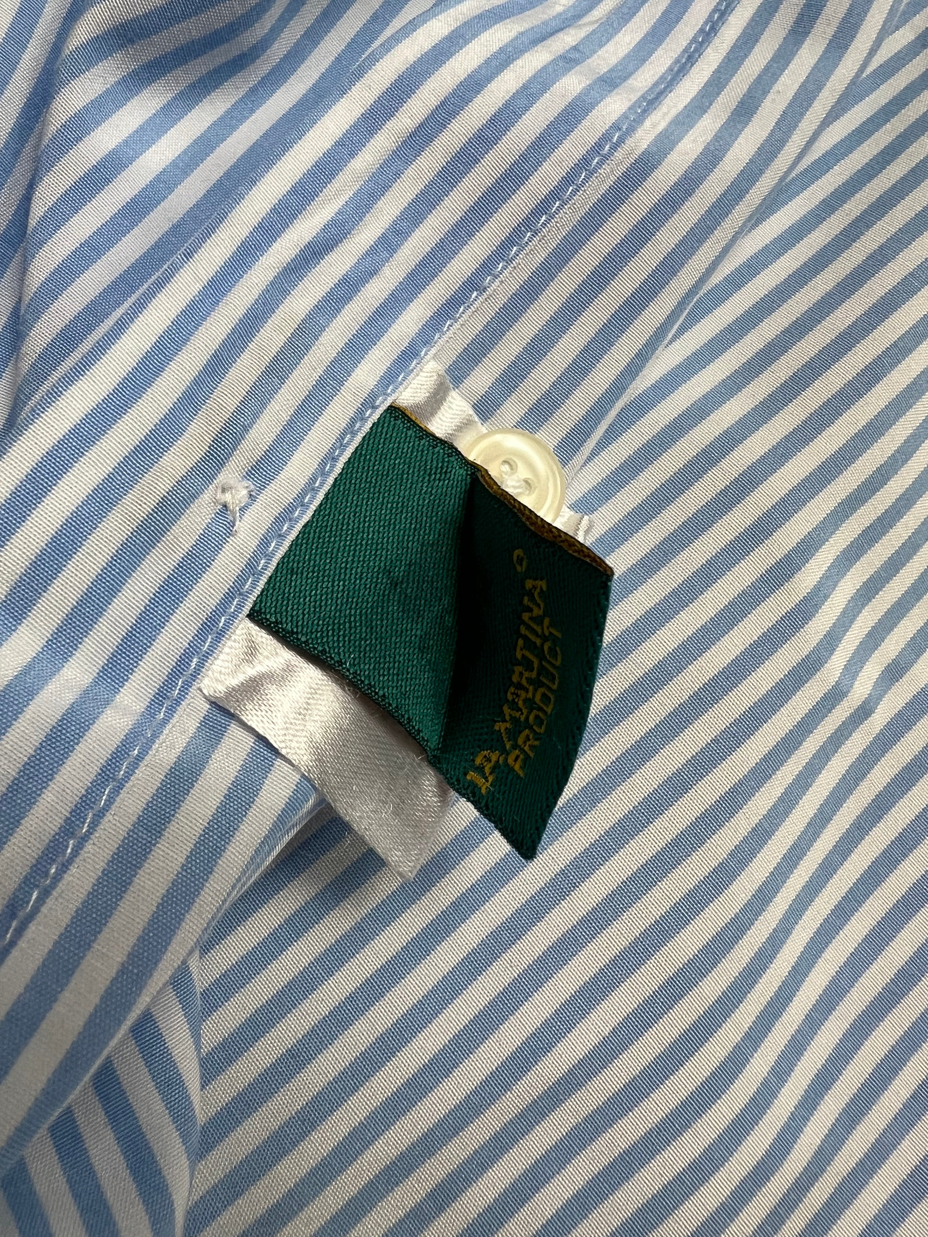 LaMartina светлосиня раирана риза с нашивки