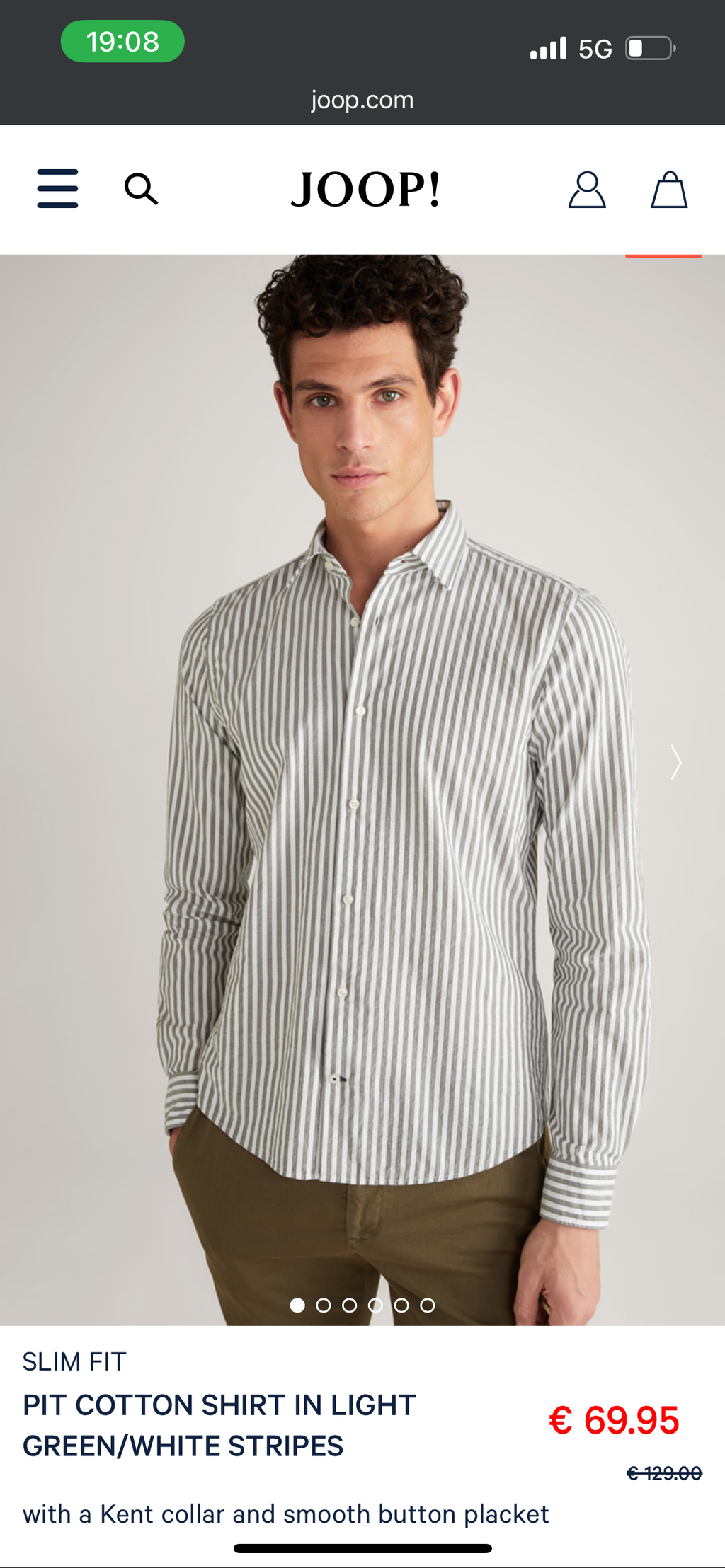 Joop бяла раирана риза с черни раета