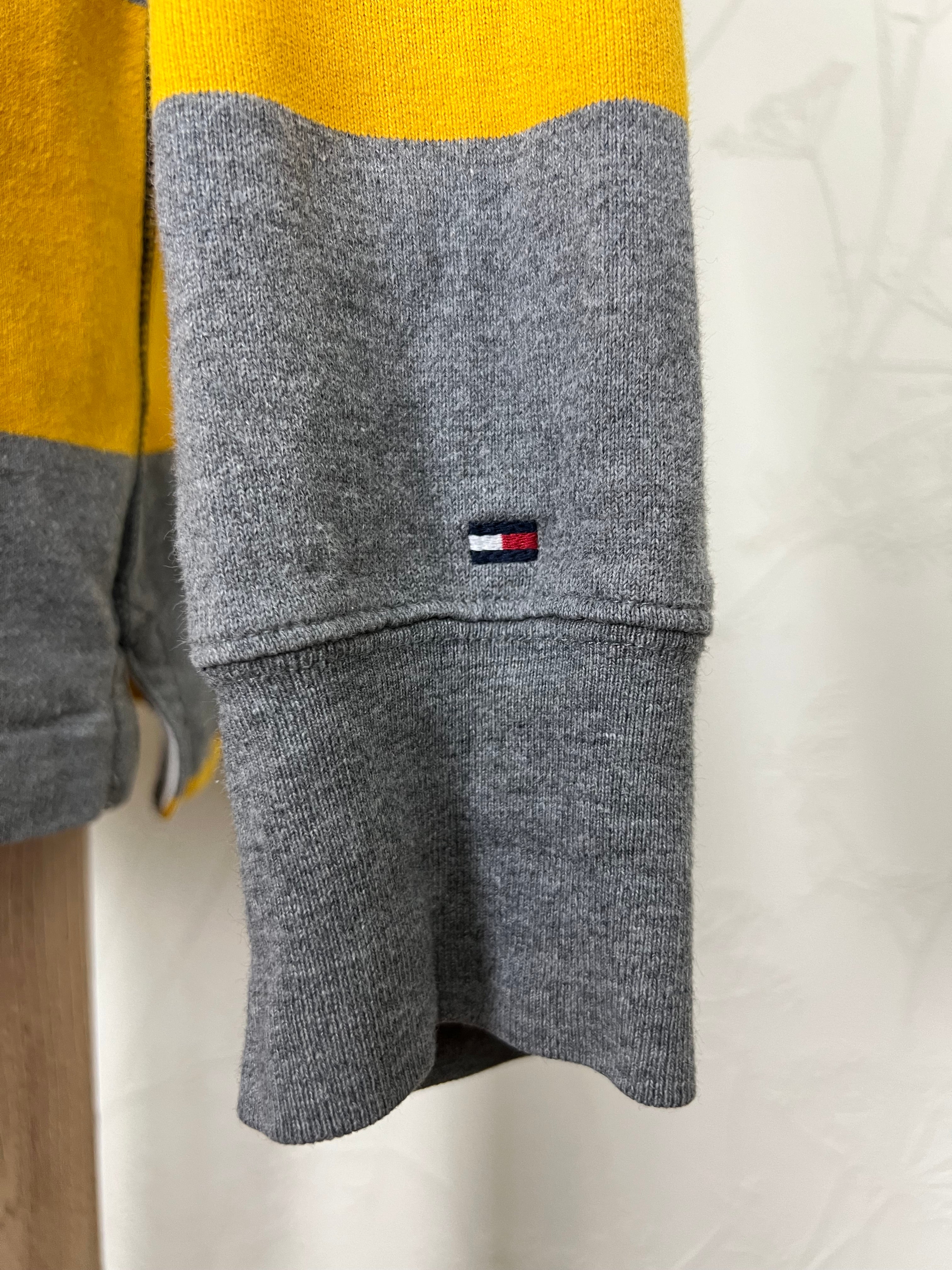 Tommy Hilfiger блуза на жълто-сиви раета с яка