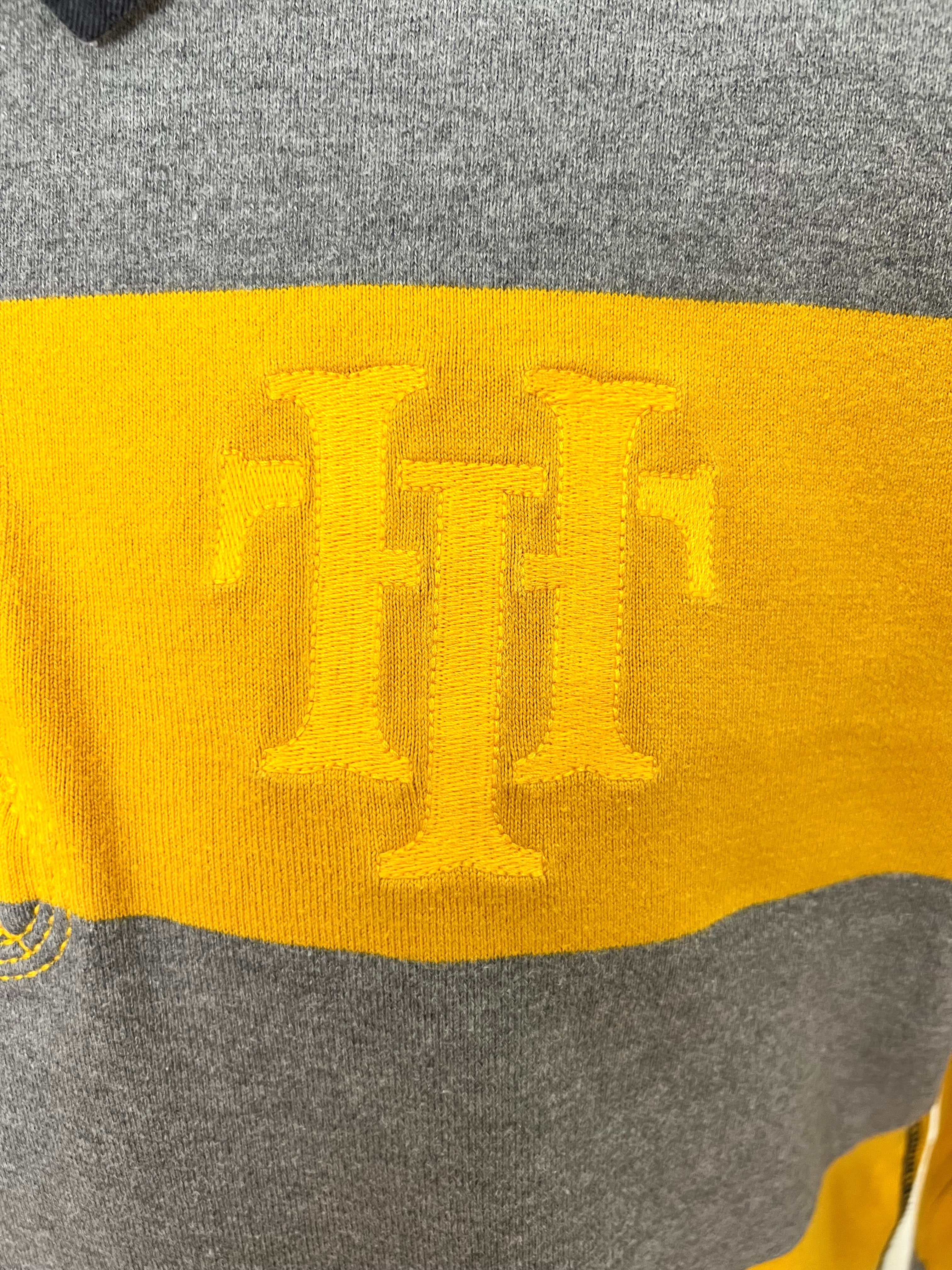 Tommy Hilfiger блуза на жълто-сиви раета с яка