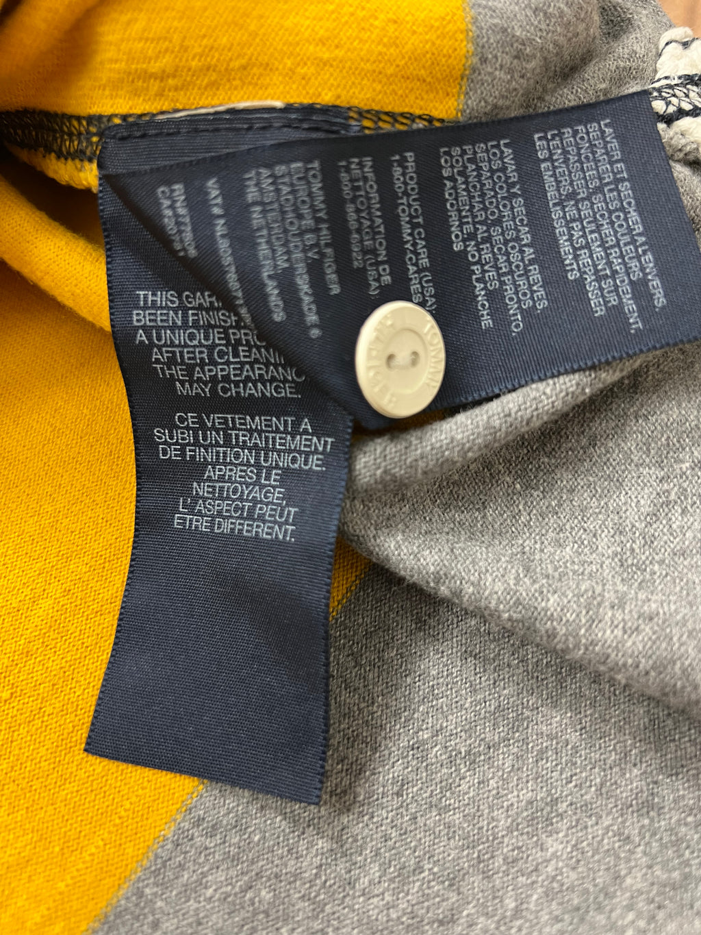 Tommy Hilfiger блуза на жълто-сиви раета с яка