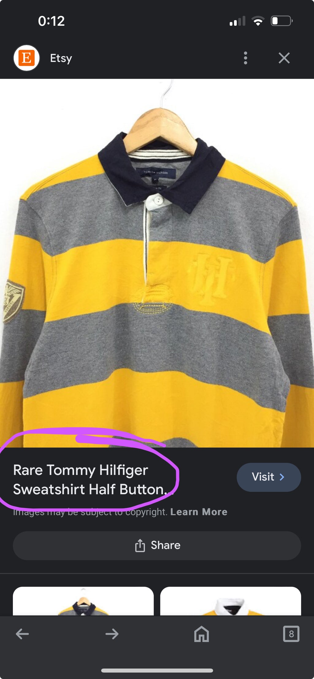 Tommy Hilfiger блуза на жълто-сиви раета с яка