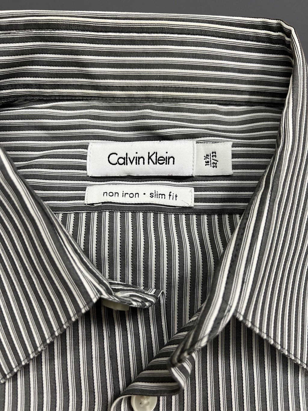 Calvin Klein раирана черно-бяла риза