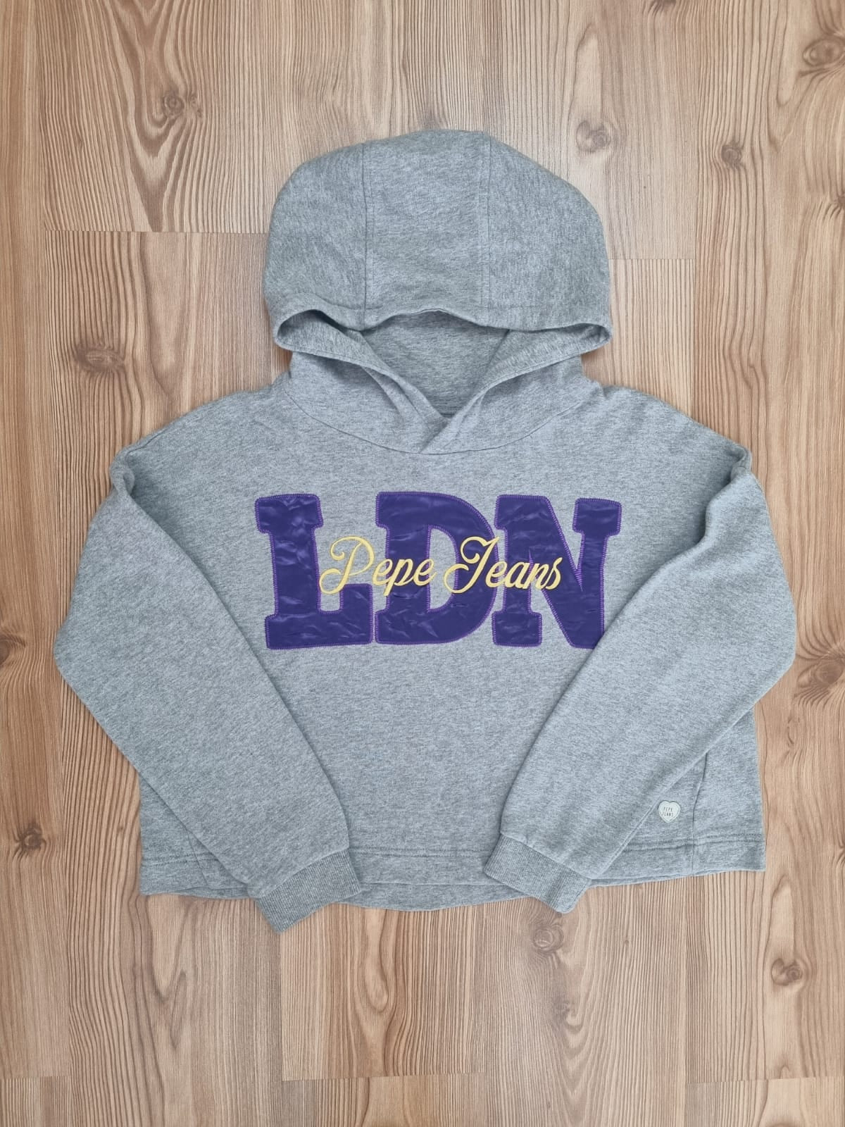 Pepe Jeans сив cropped суичър hoodie