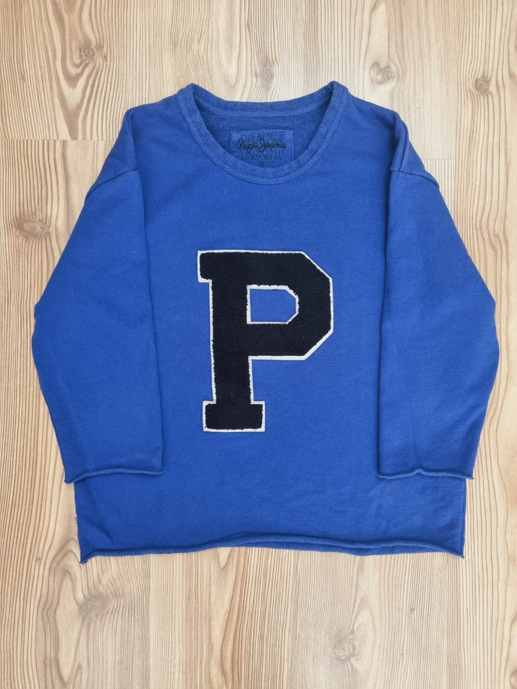 Pepe Jeans синя блуза с черно плюшено лого