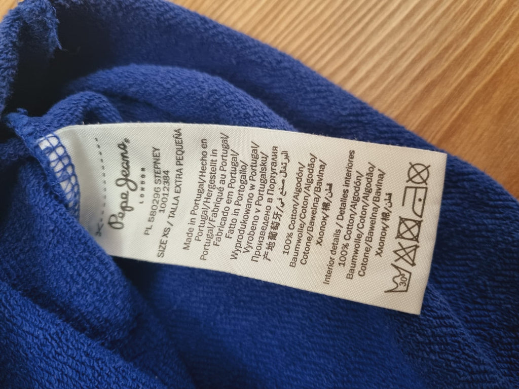 Pepe Jeans синя блуза с черно плюшено лого