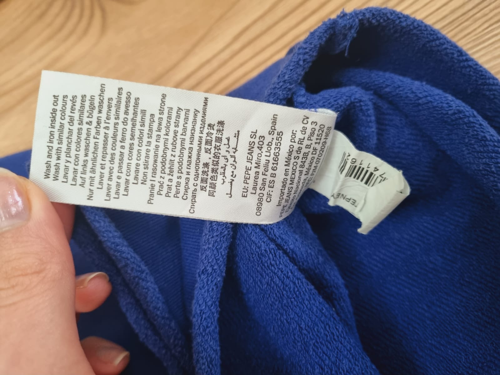 Pepe Jeans синя блуза с черно плюшено лого