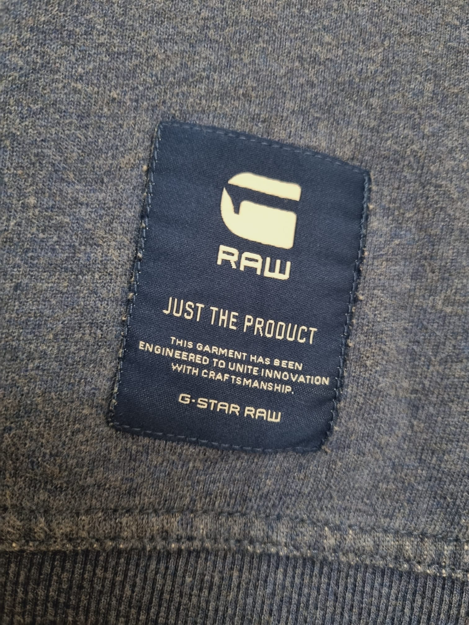GStar Raw синя блуза сива щампа