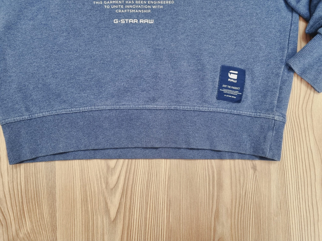 GStar Raw синя блуза сива щампа