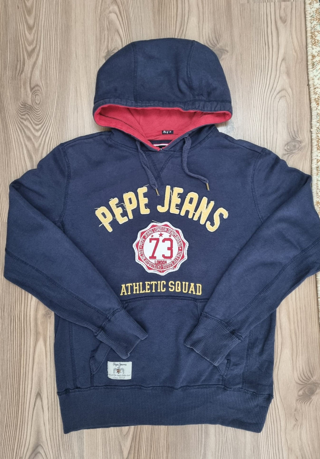 Pepe Jeans тъмносин винтидж суичер с надпис