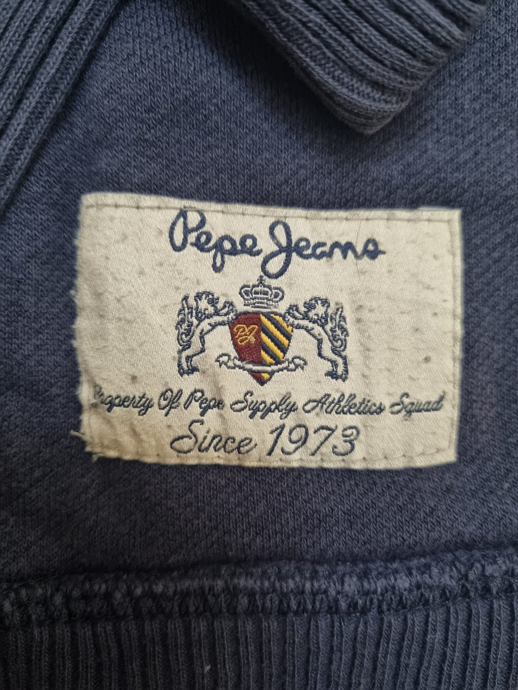 Pepe Jeans тъмносин винтидж суичер с надпис