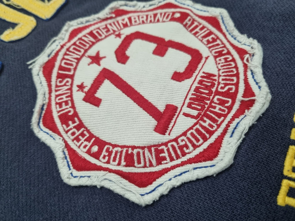 Pepe Jeans тъмносин винтидж суичер с надпис