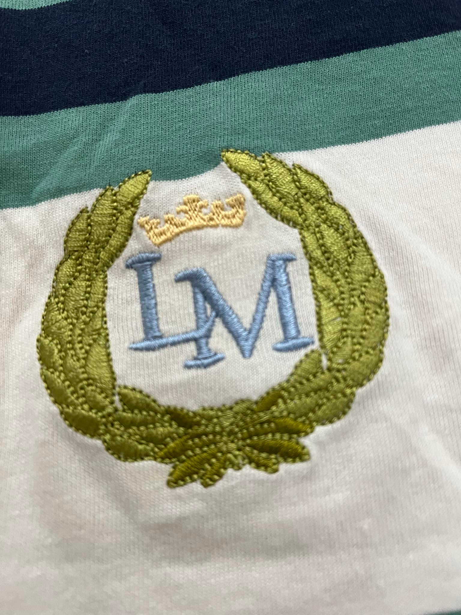 La Martina бяла раирана блуза с яка