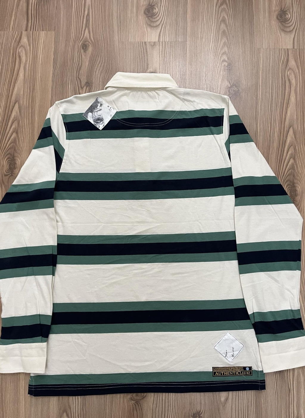 La Martina бяла раирана блуза с яка