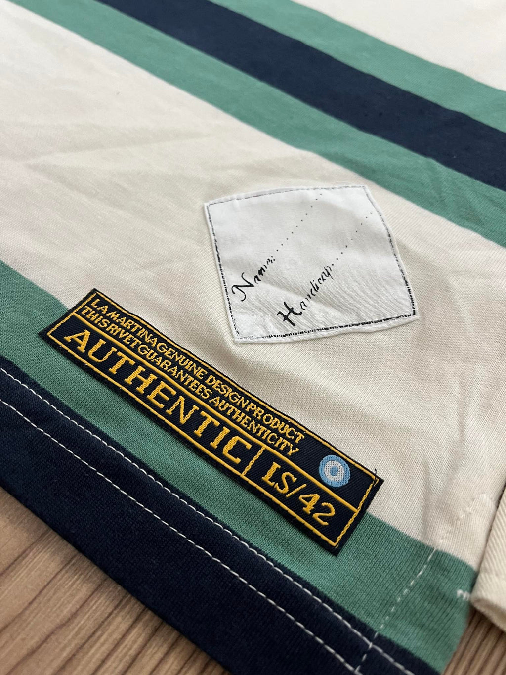 La Martina бяла раирана блуза с яка