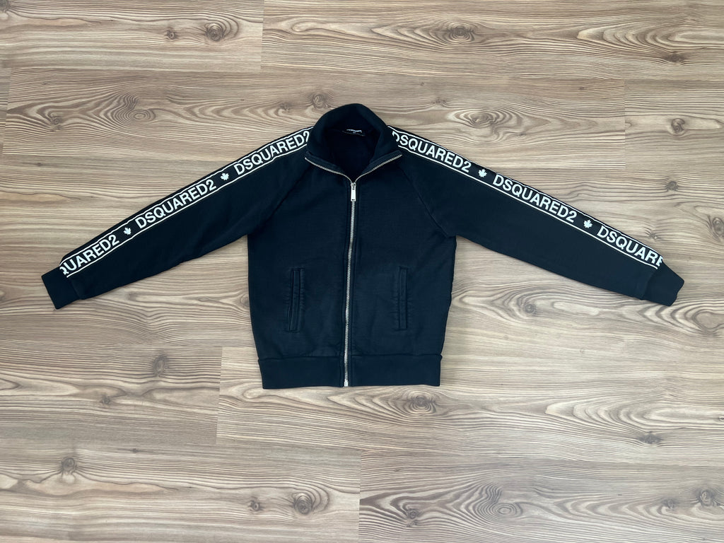 Dsquared2 черен суичер с цип и logotape