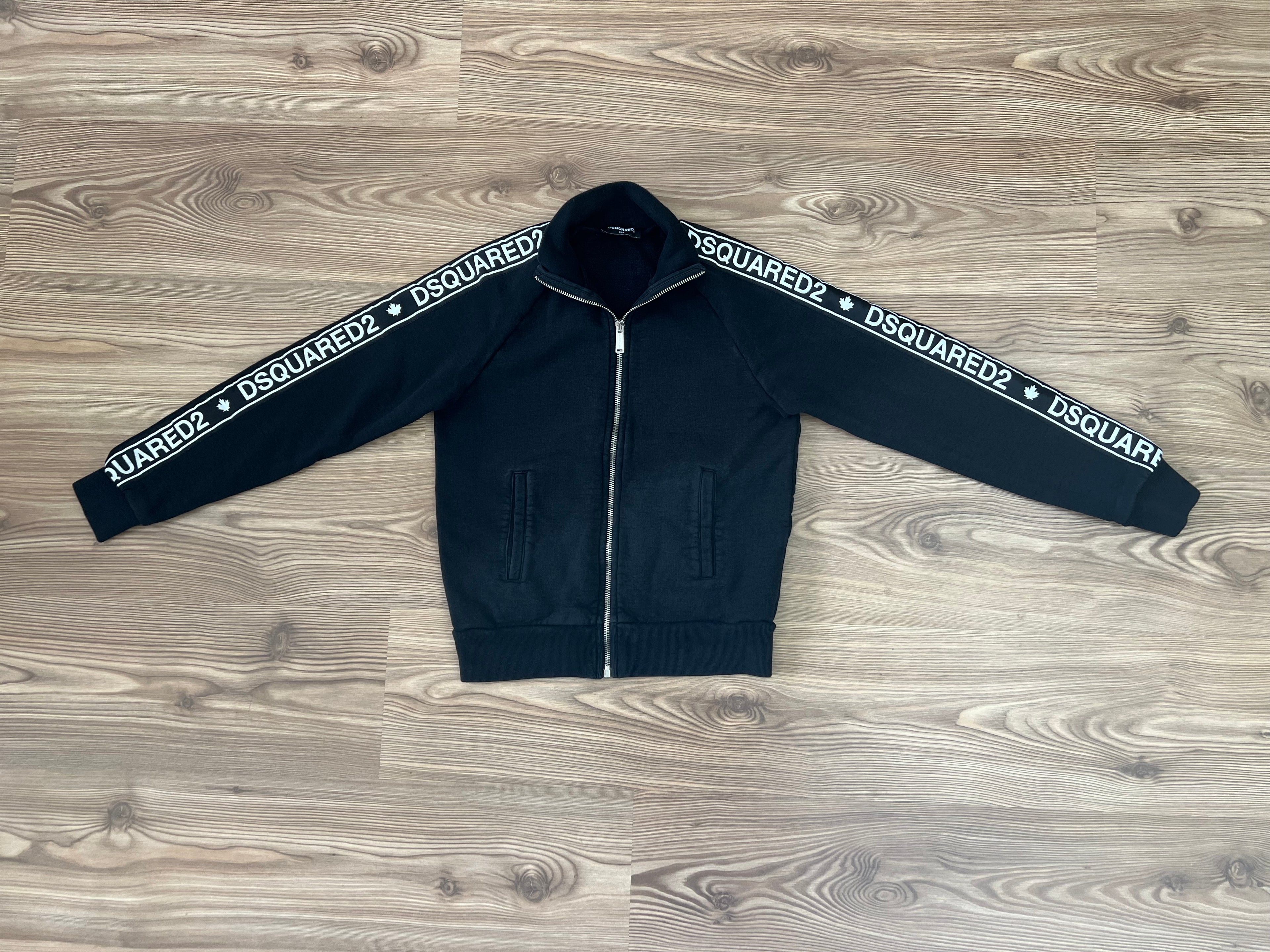 Dsquared2 черен суичер с цип и logotape