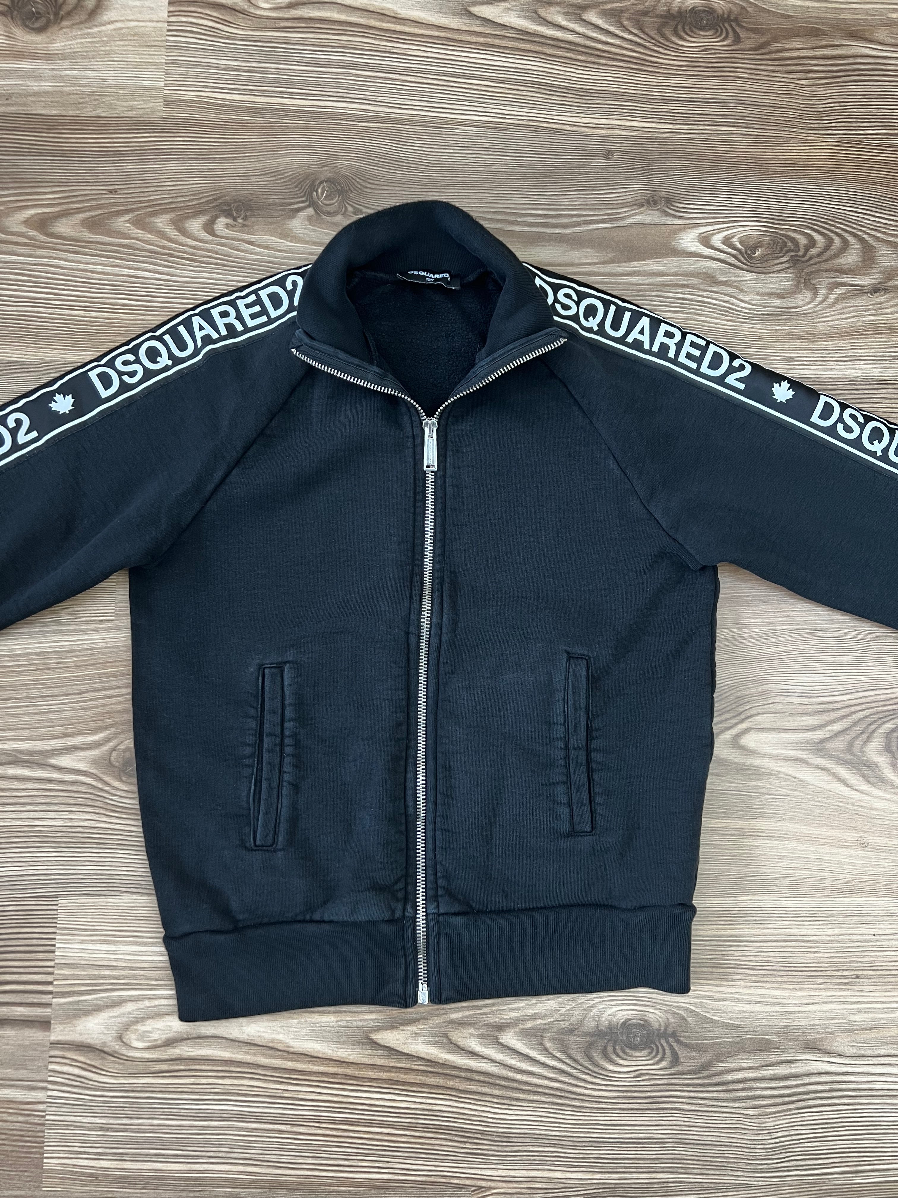 Dsquared2 черен суичер с цип и logotape