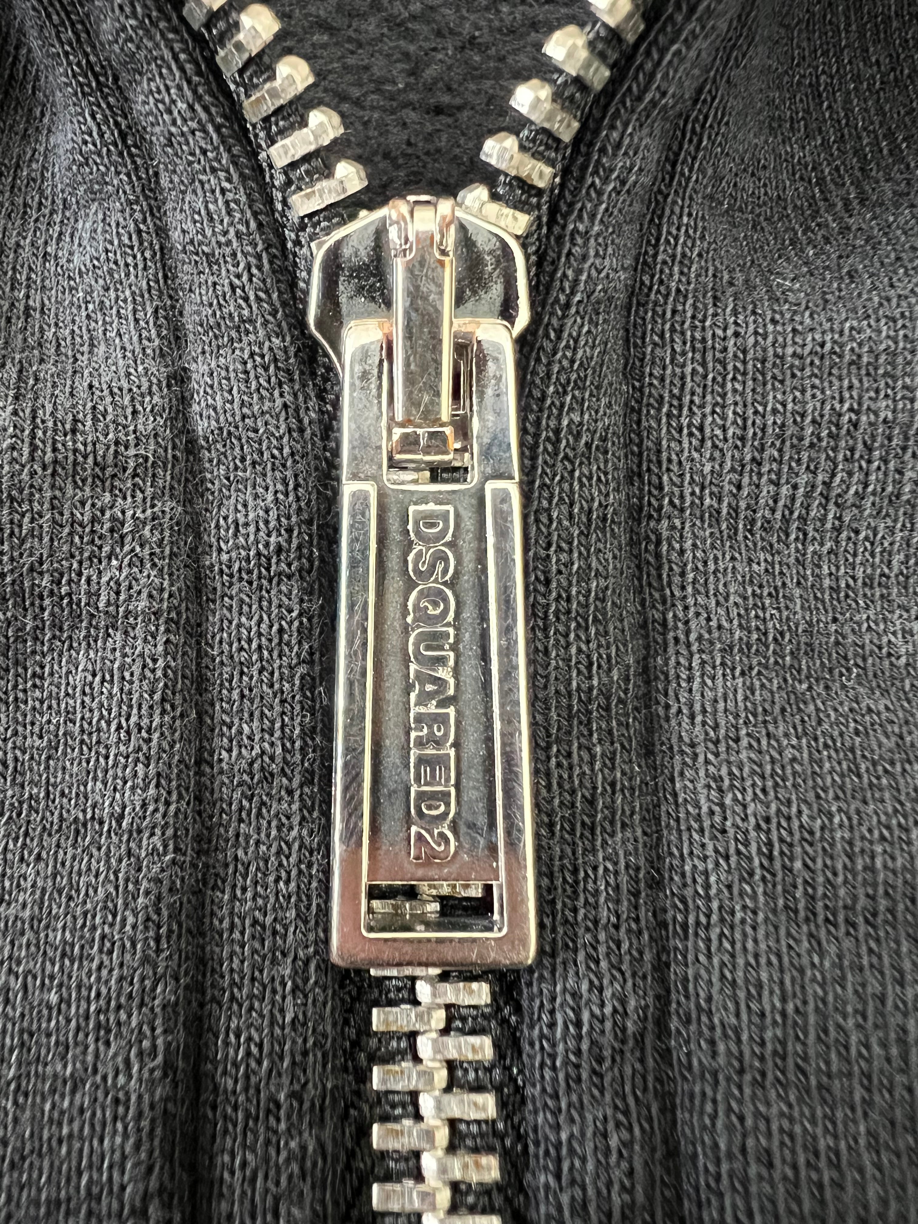 Dsquared2 черен суичер с цип и logotape