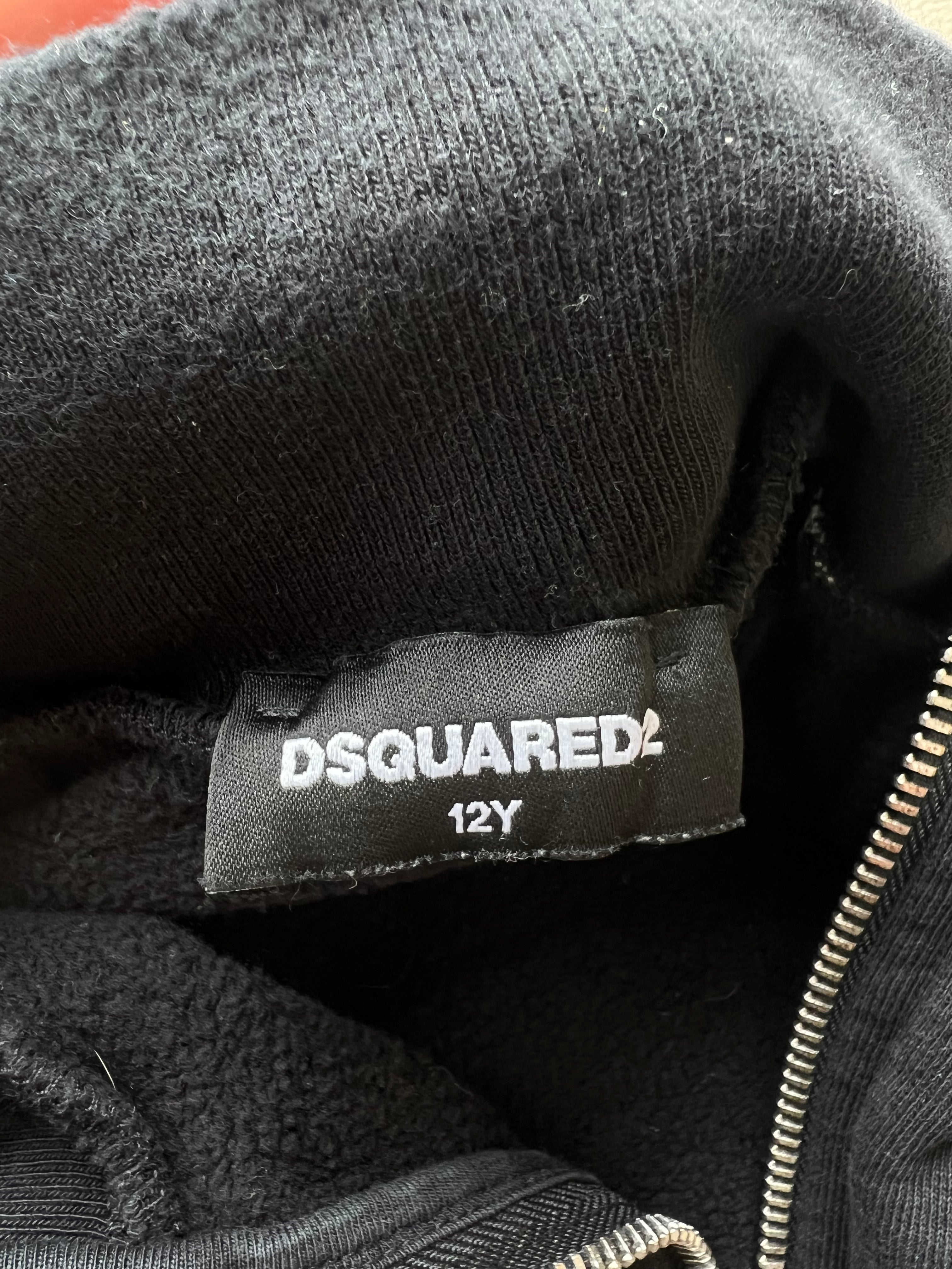 Dsquared2 черен суичер с цип и logotape