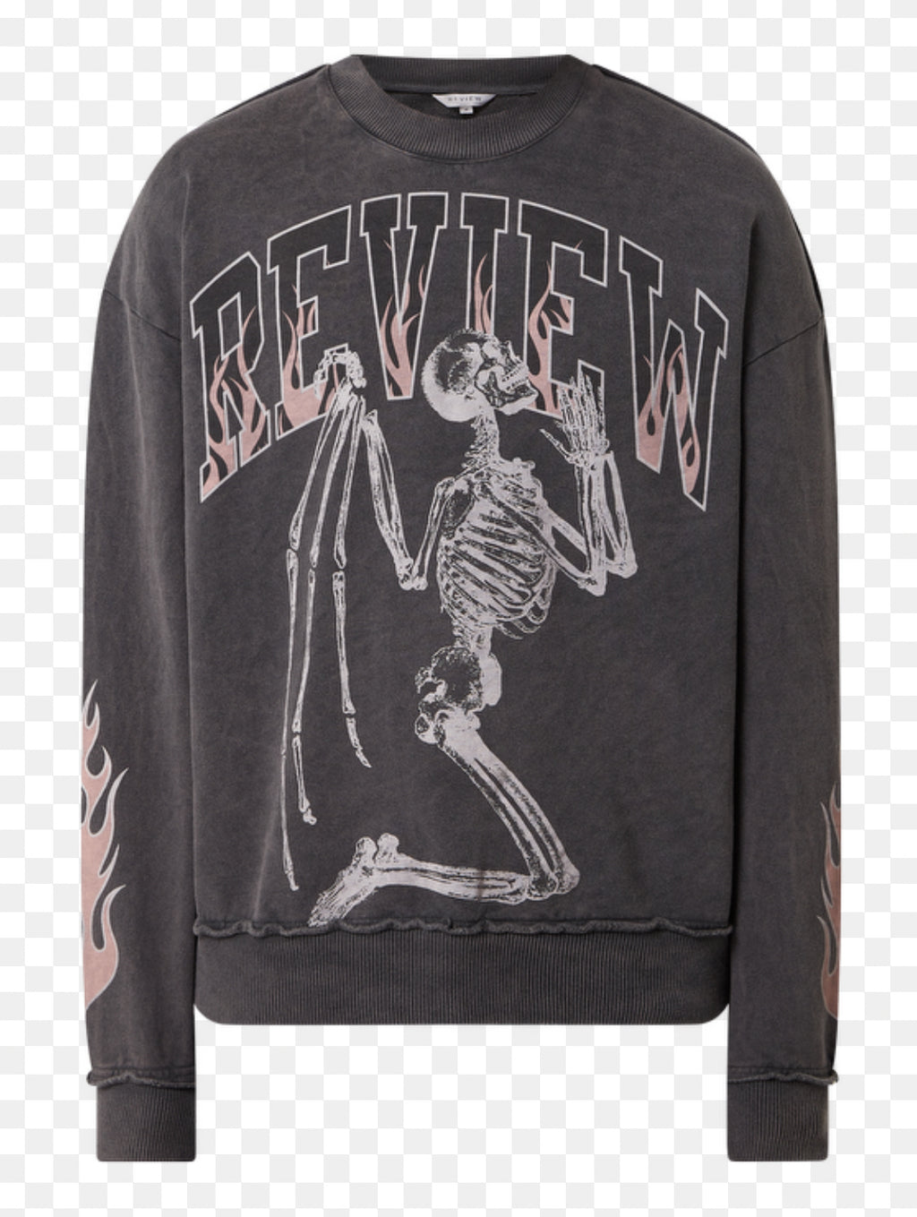 Review сива блуза щампа със скелет