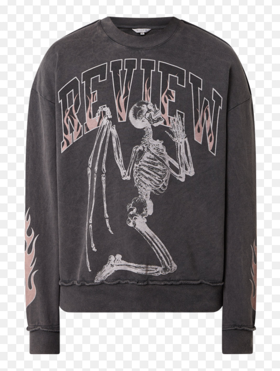 Review сива блуза щампа със скелет