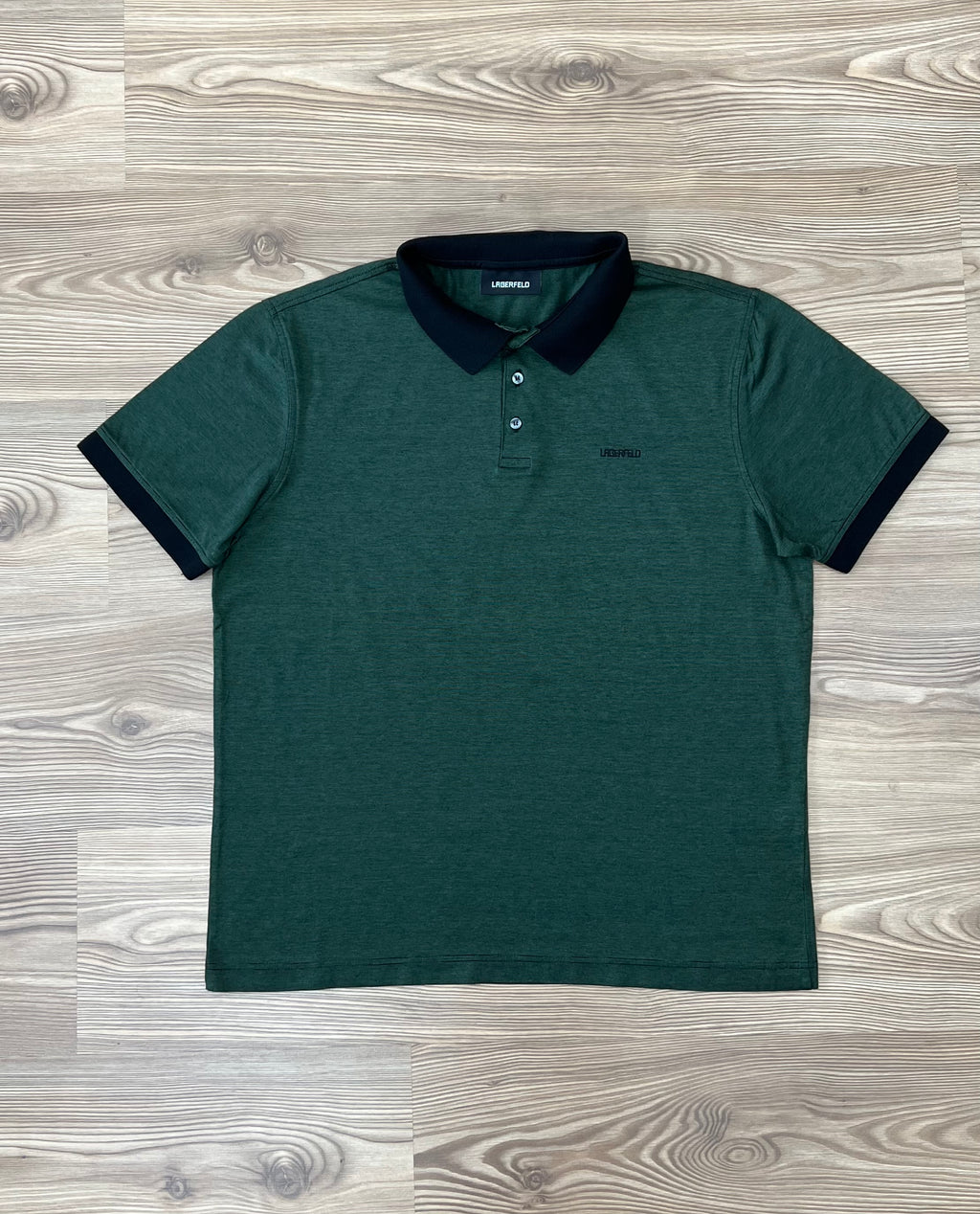 Lagerfeld зелена поло риза с черна яка