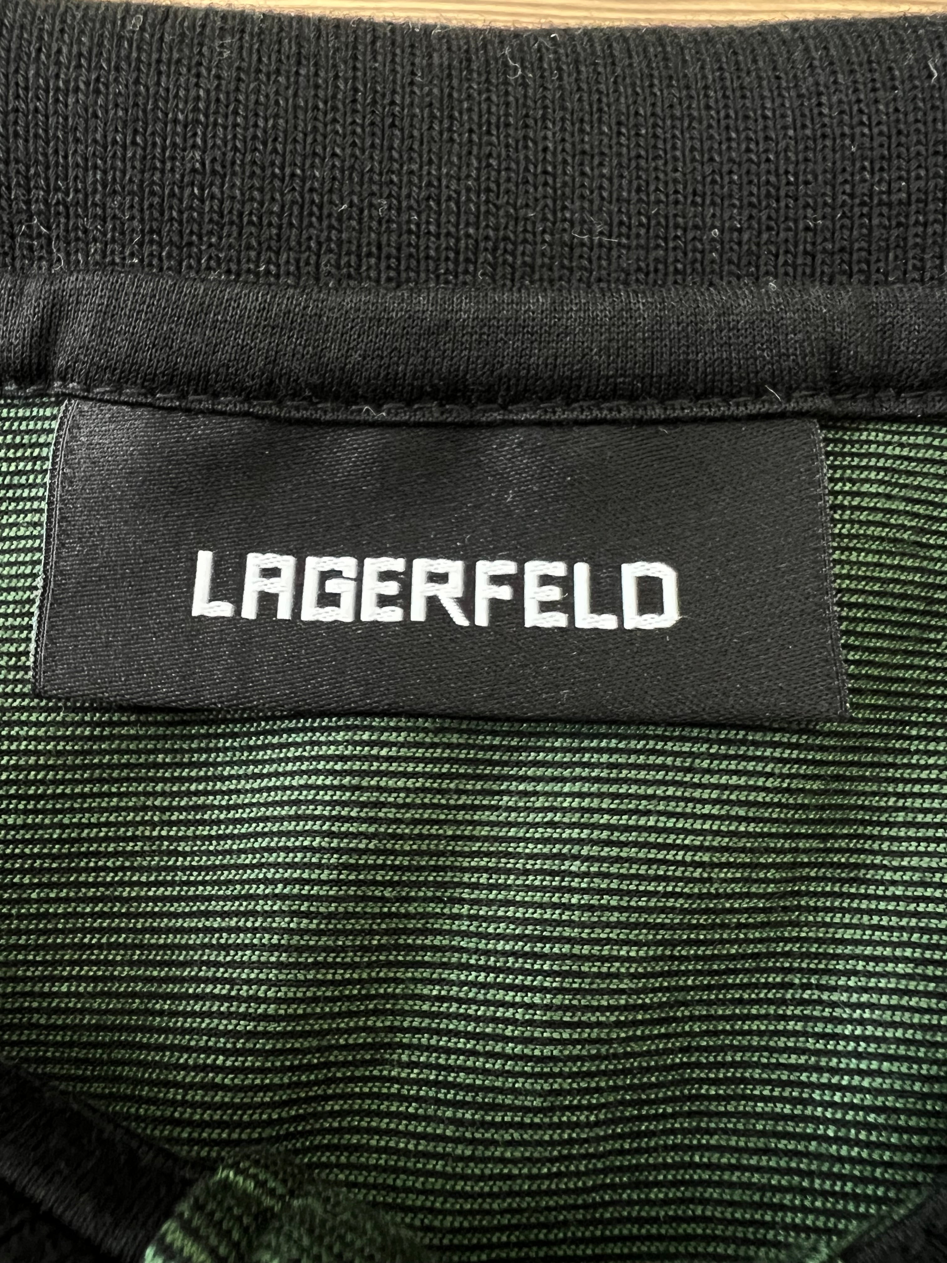 Lagerfeld зелена поло риза с черна яка