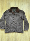 Barbour кафяво дамско ватирано яке с пухкава яка