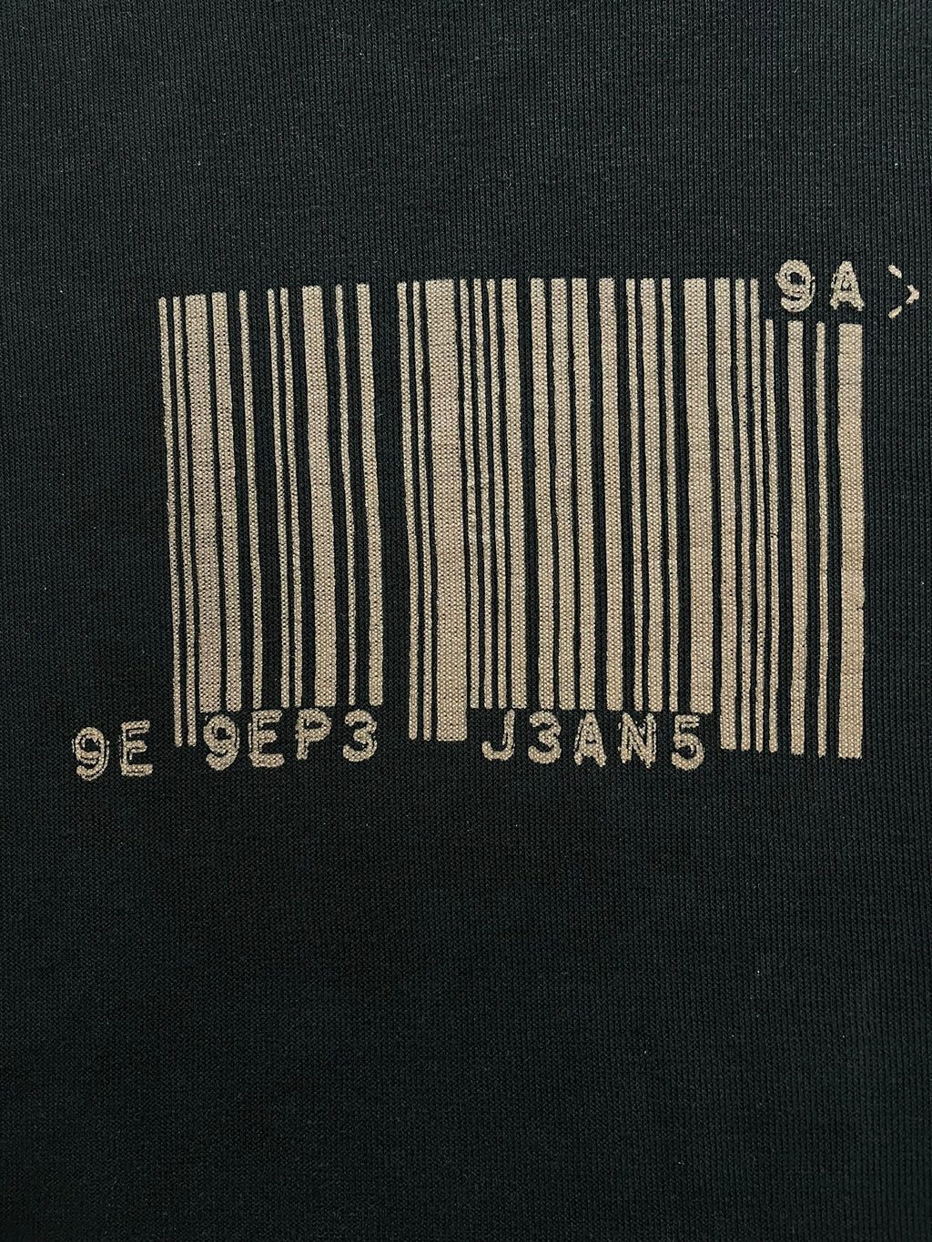 Pepe Jeans черна блуза кафяв баркод щампа