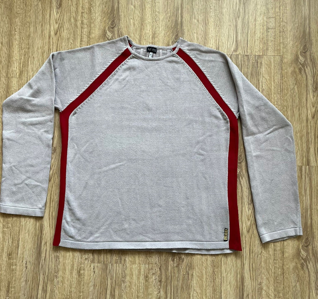 Armani Jeans сива блуза с червени ленти