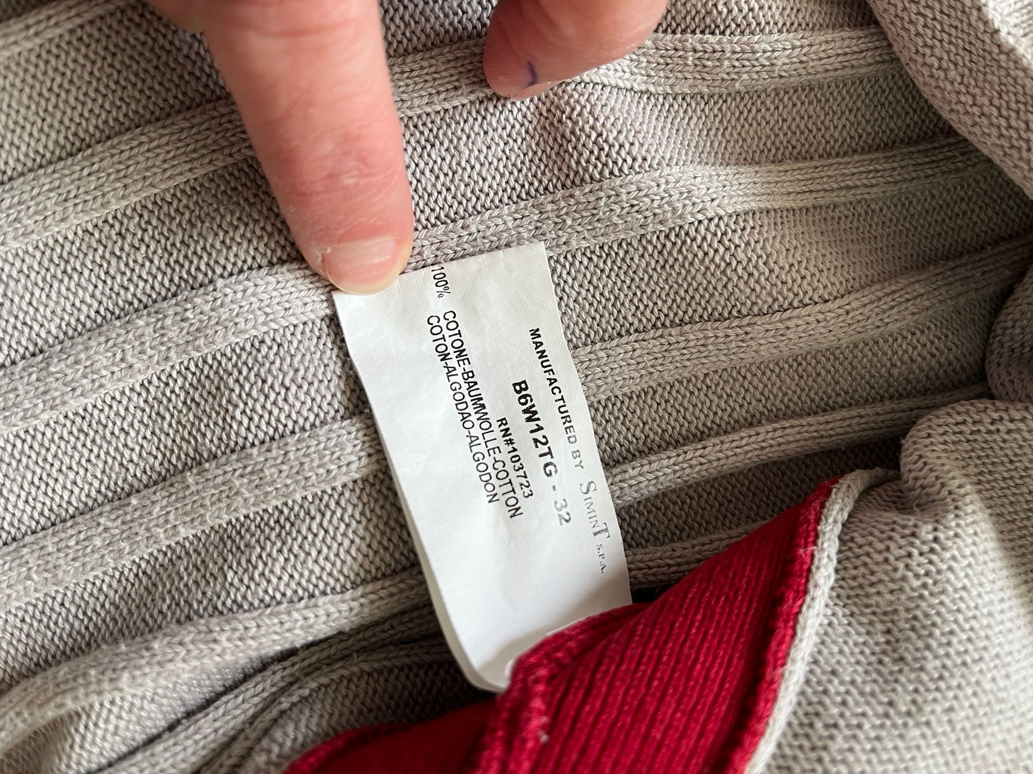 Armani Jeans сива блуза с червени ленти