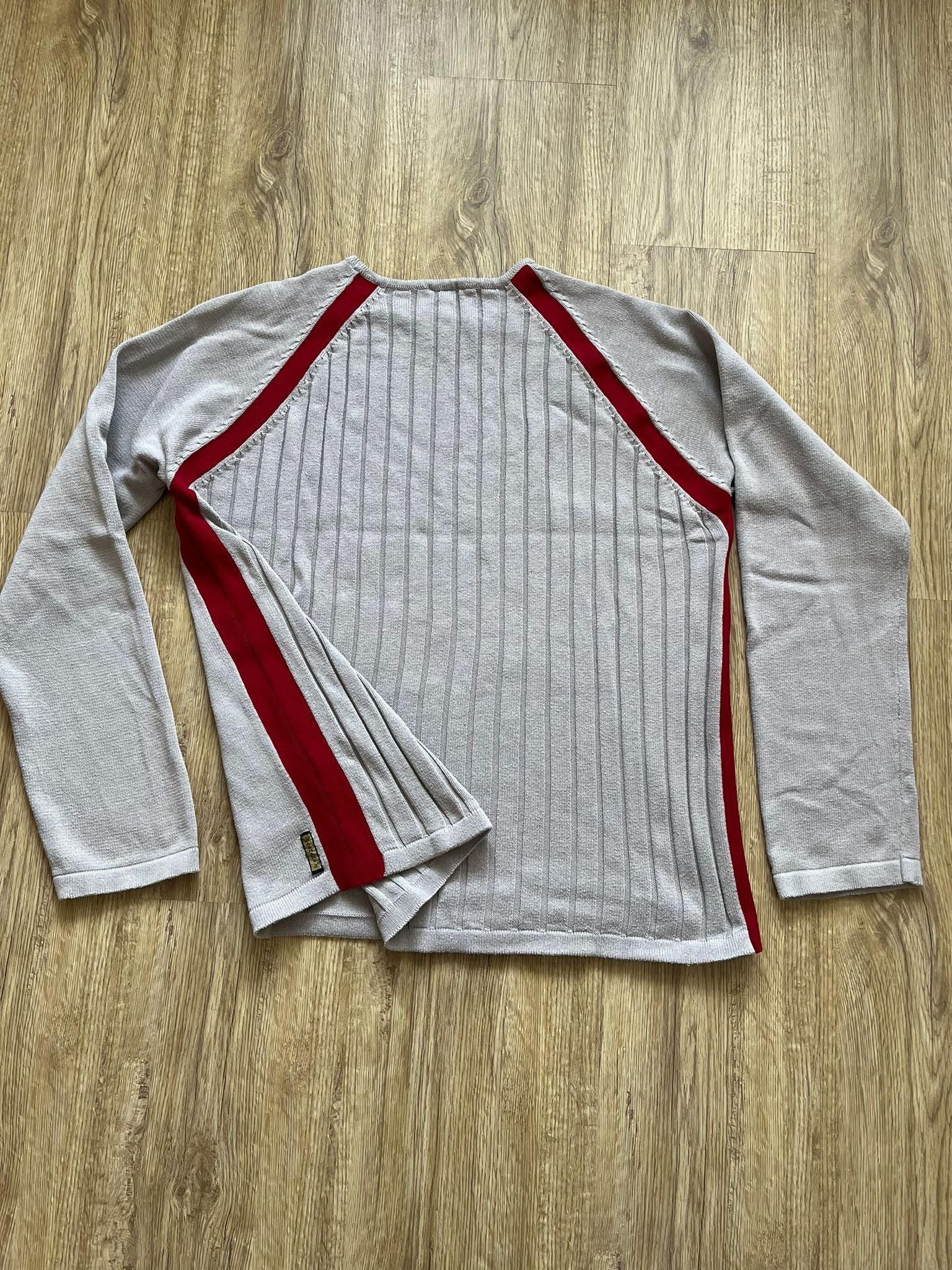 Armani Jeans сива блуза с червени ленти