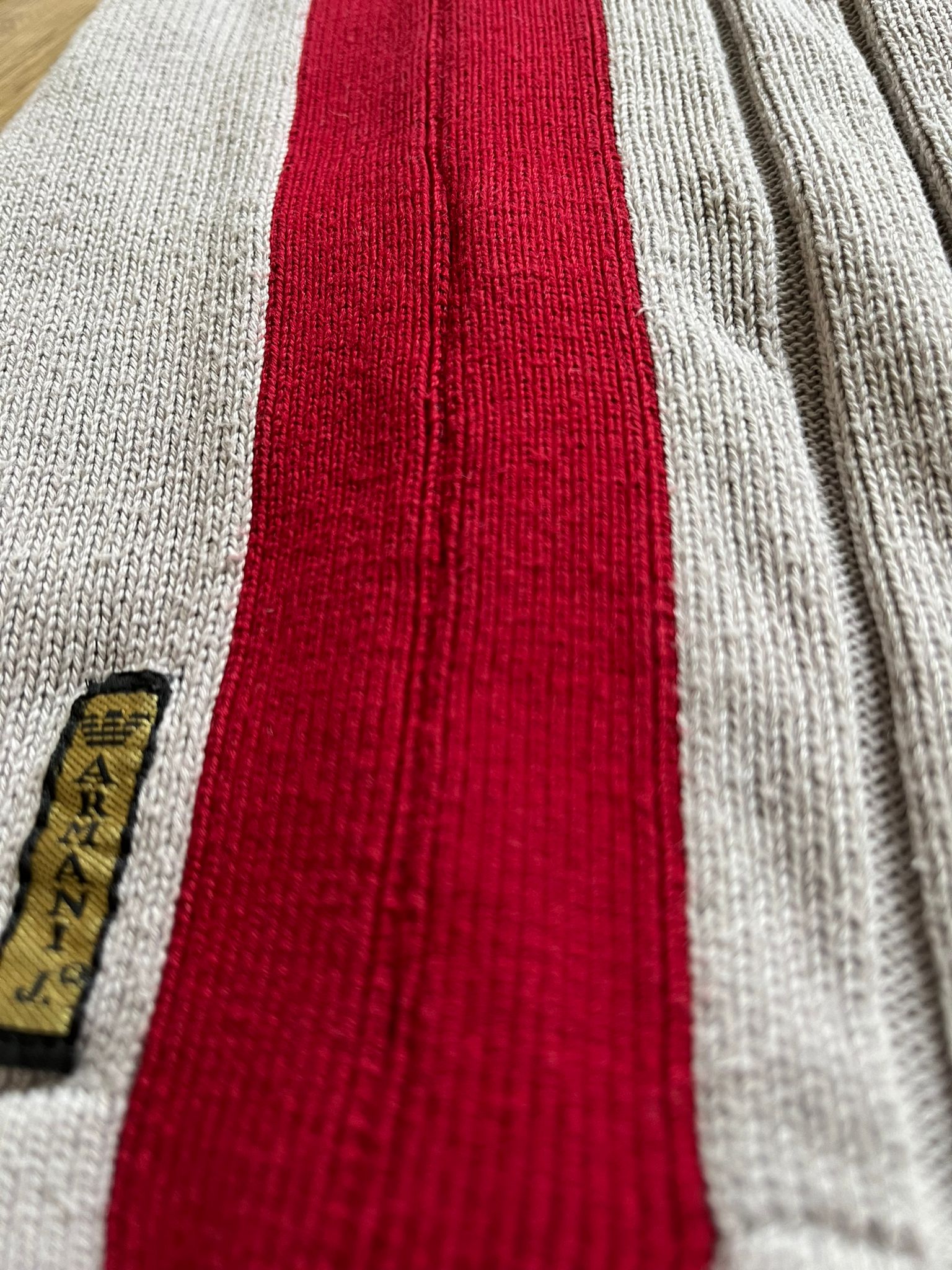 Armani Jeans сива блуза с червени ленти