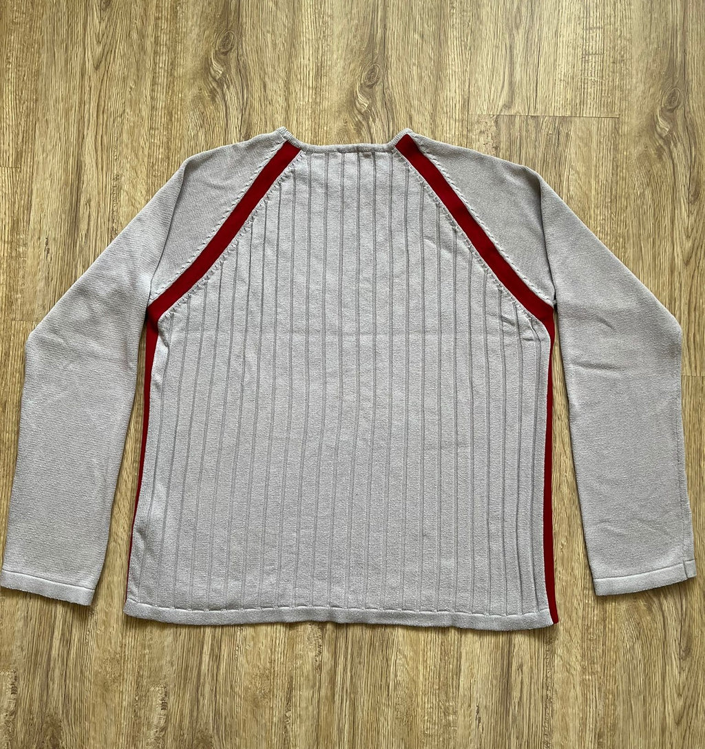 Armani Jeans сива блуза с червени ленти