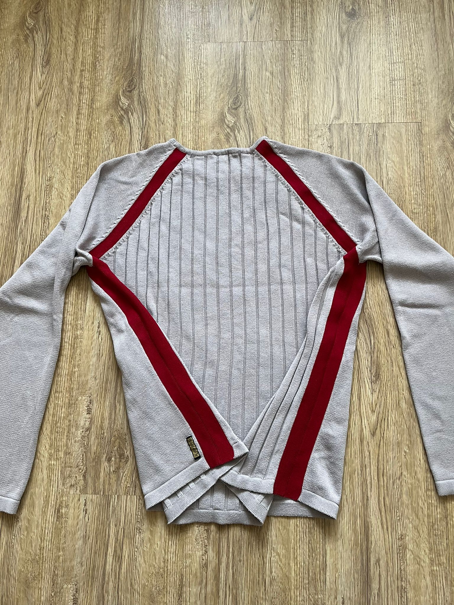 Armani Jeans сива блуза с червени ленти